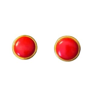 Red Vintage Clip On Earrings